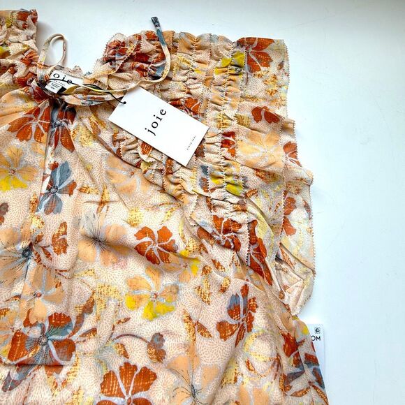 NWT Joie Silk top “Tezza” in apricot with flower prints size 2X - Picture 11 of 11